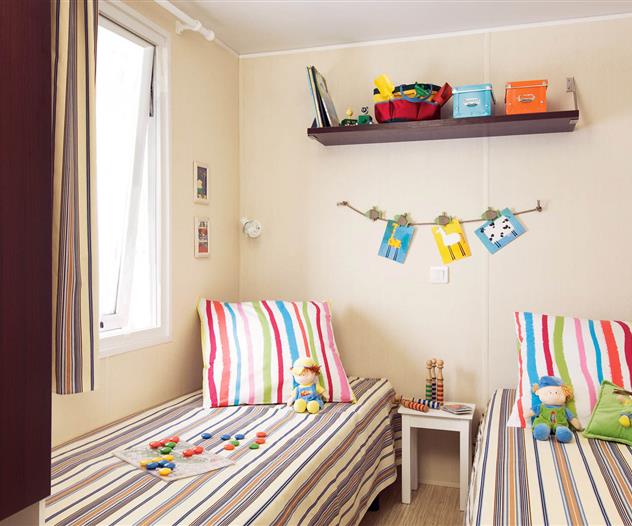 chambre avec 2 lits simples - Location de vacances  - vacances en camping à Pornichet - Baie de La Baule