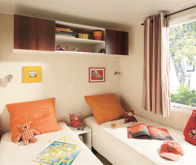 Chambre avec 2 lits simples Location de Mobil-home à Pornichet - Cottage Confort idéal pour 4/6 personnes