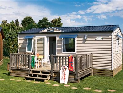terrasse - Location de Mobil-home à Pornichet - Cottage Européen - 4/6 personnes - camping Pornichet 3 étoiles avec piscine couverte et chauffée 