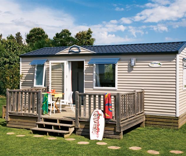 terrasse - Location de Mobil-home à Pornichet - Cottage Européen - 4/6 personnes - camping Pornichet 3 étoiles avec piscine couverte et chauffée 
